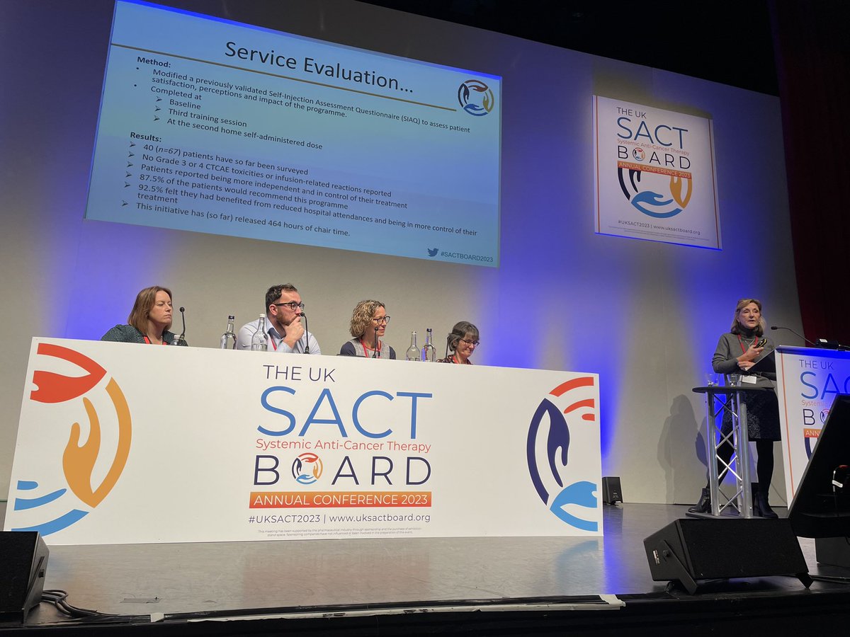 Many great ideas to free up SACT chair capacity at #UKSACT2023 including patient self admin and community pharmacy engagement. @RCRadiologists @UKONSmember @ACPUK @BOPACommittee