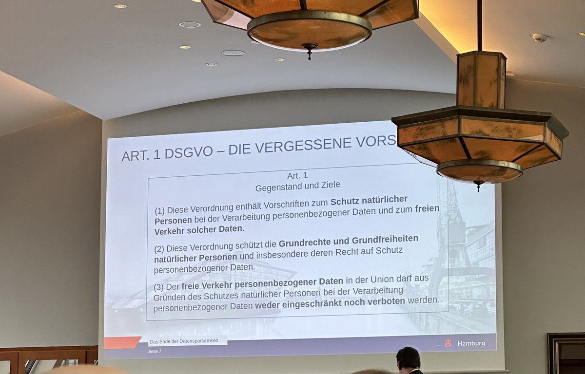 #DFNCert #TeamDatenschutz <a href="/DFNCERT/">DFN-CERT | @dfncert@infosec.exchange</a> <a href="/winfriedveil/">Winfried Veil</a> 
Die vergessene Norm, eine Aufsichtsbehörde bekennt sich zum freien Verkehr der Daten und mahnt in der Auslegung dies mitzudenken.