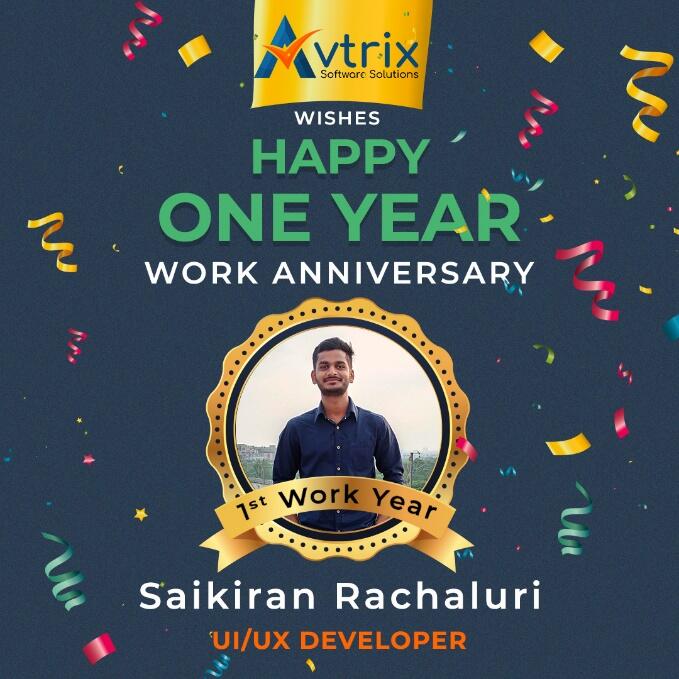 AvtrixSoftware's tweet image. Congrats on reaching a fantastic One year work Anniversary! Thank you for your hard work, dedication, and positive contributions. Looking forward to many more successful years together!
visit: avtrixs.com
+91 9492114949
#avtrixsoftwaresolutions #webdevelopmentservices