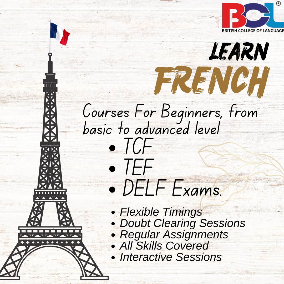 bcl_official01's tweet image. Learn French
Courses For Beginners, from basic to advanced level
TCF, TEF, DELF Exams.
* Flexible Timings
* Doubt Clearing Sessions
* Regular Assignments
* All Skills Covered
* Interactive Sessions
#learnfrenchlanguage #french #frenchtraining #Paris #tcfexam #tefexam #delfexam