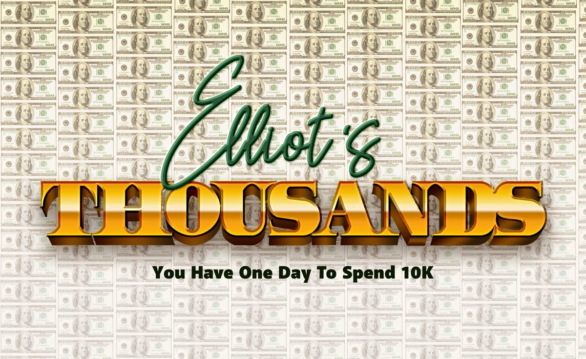 EITMonline's tweet image. 💵 Elliot's 𝑻𝑯𝑶𝑼𝑺𝑨𝑵𝑫𝑺 presented by CYPRUS AIR 💵

How would you blow $10,000 in 24 hours?

You can't own anything
You can't save anything
You can't give any away

𝗬𝗼𝘂 𝗛𝗮𝘃𝗲 𝗢𝗻𝗲 𝗗𝗮𝘆 𝗧𝗼 𝗦𝗽𝗲𝗻𝗱 𝟭𝟬𝗞

Submit ideas + read more HERE: dc101.com/thousands