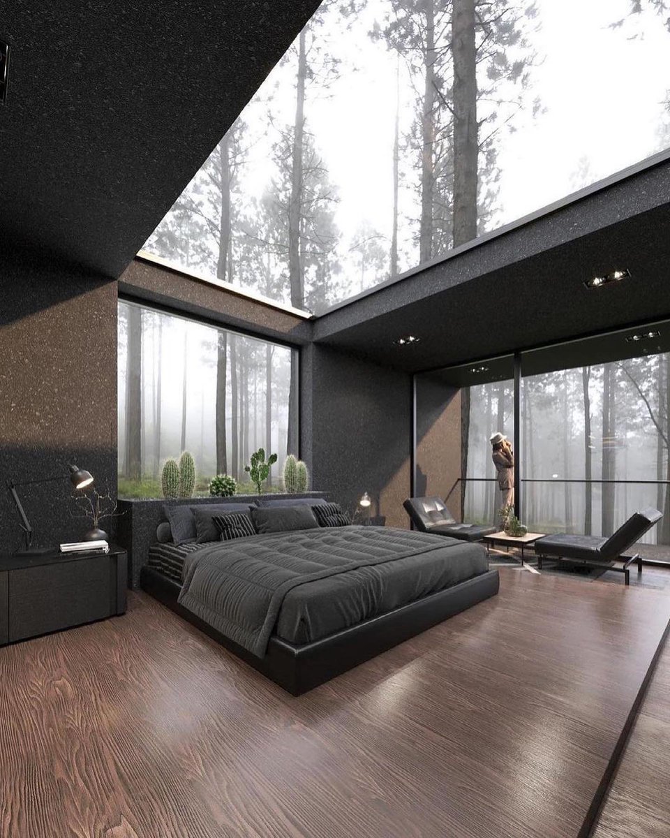 Black bedroom.