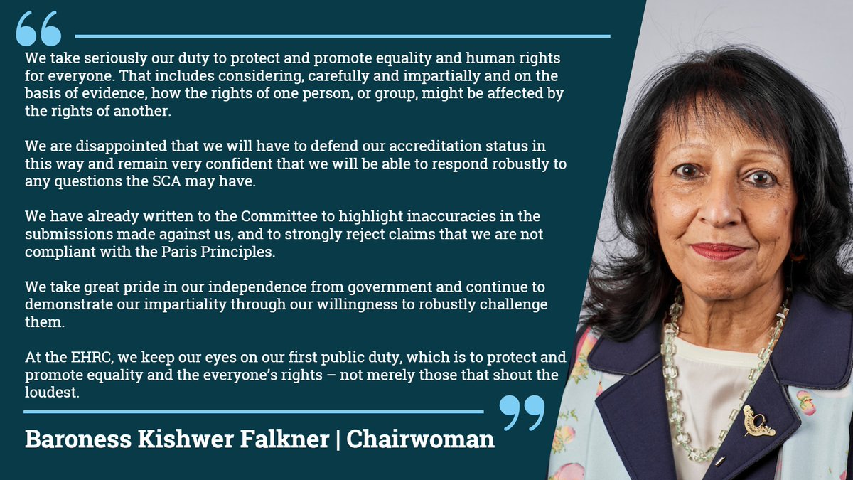 Read our full statement on the special review of our accreditation as an 'A' status National Human Rights Institution: equalityhumanrights.com/review-our-acc…