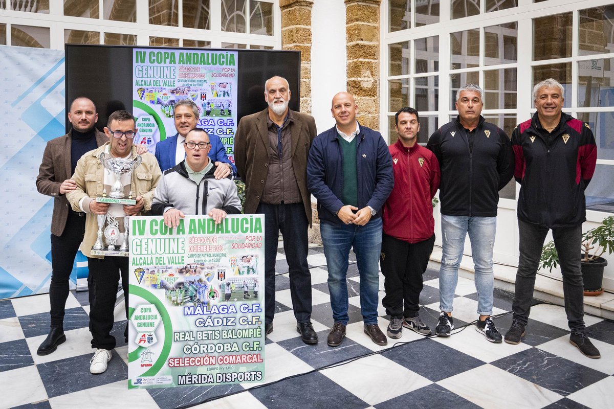 Seis escuadras compiten en la cuarta edición de la Copa Andalucía Genuine de fútbol en Alcalá del Valle el próximo 2 de diciembre.

👉La Diputación colabora con este evento deportivo solidario e inclusivo.

🔗dipucadiz.es/prensa/actuali…