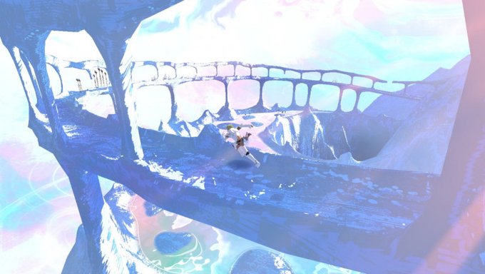 【switch版エルシャダイ進捗報告】 昔"大神"というゲームを作っていた際、これをちょっと発展させた画面がつくれないかな～と思って、エルシャダイのアートディレクターと相談して(彼も大神スタッフでした)作ったのがエルシャダイのゲーム画面です。とりあえず10年たっても古くないのを目指して10年経ちましたが如何でしょうか。解像度は当時低かったですがスイッチ版では解像度もアップしました。お楽しみに。と言いながらいつ出来る事やら…。