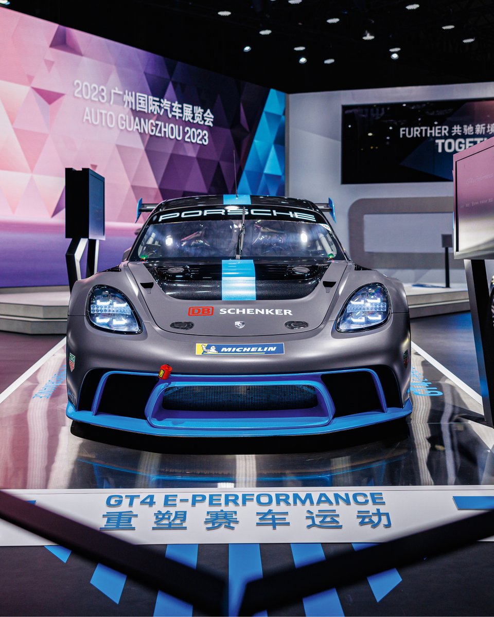 Customer_Racing's tweet photo. The #GT4ePerformance world tour continues. 🌏 The all-electric racecar landed in China for the 21st Guangzhou International Automobile Exhibition. Serving as a powerhouse for testing innovations, the prototype is generating a big buzz around electric GT racing. ⚡️ https://t.co/fqqJbwpNVo