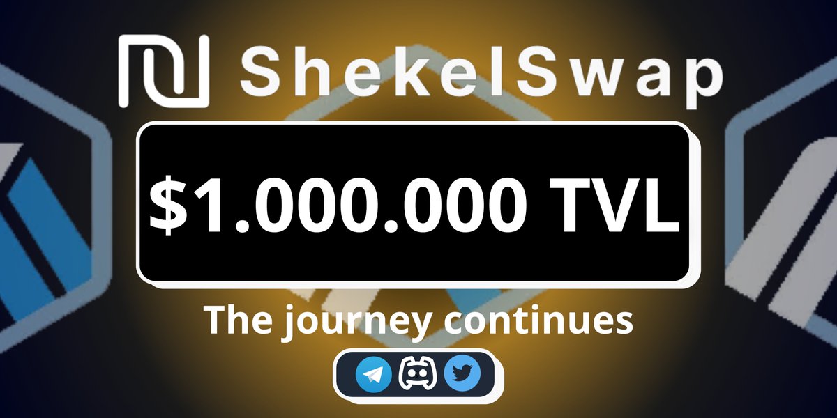 ShekelSwap's tweet photo. ShekelSwap accomplished it's first $1M TVL landmark on our #Arbitrum journey, just 12 days after launch!!
Check our linktree in bio to acquaint yourself with everything #ShekelSwap has to offer
So you can make the most of the best upcoming liquidity hub https://t.co/OSfZ802wnT https://t.co/fzuIAqRJwQ