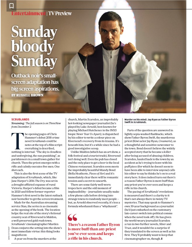 Here's an article on Scrublands from the New Zealand Listener, Issue 49, December 2-8, 2023.
#JayRyan #Scrublands #Stan