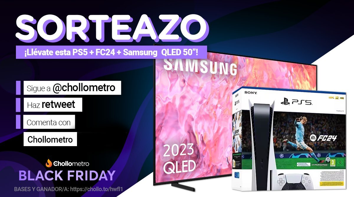 VAMOS QUE SE ACABA! SUPER SORTEAZO DE BLACK! 🔥

Para participar:  
👉 Síguenos
🔁 Haz retweet  
✍️ Comenta usando Chollometro contándonos por qué nos amas   

Llévate la PS5+ FC24 y esta pedazo de TV! Estás a tiempo! #ChollometroManda