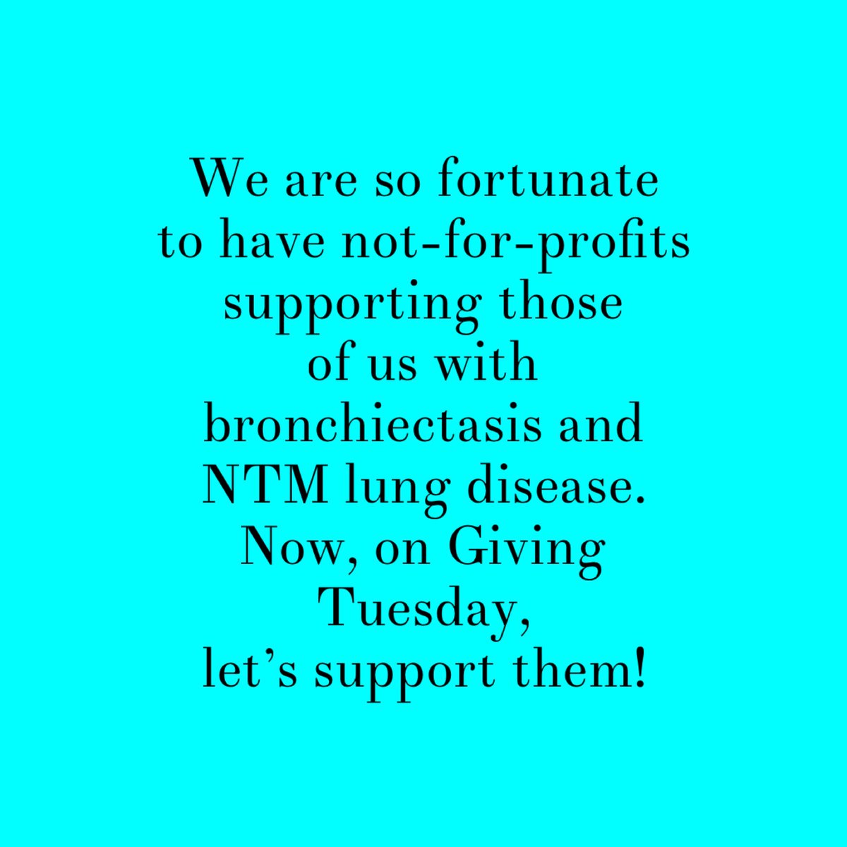 Let’s donate to these fabulous #bronchiectasis and #NTM not-for-profits!

ntminfo.app.neoncrm.com/forms/ntmir

copdfoundation.org/About-Us/Who-W…