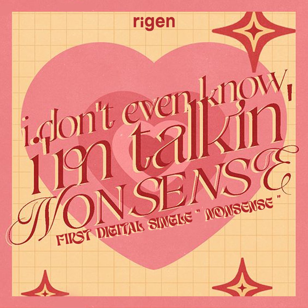 RIGEN First Digital Single "Nonsense"

O RIGEN mal pode esperar para compartilhar o som contagiante de "Nonsense",  estamos vibrando de empolgação para começar esta jornada incrível junto com todos vocês!

rigen.carrd.co

30.11.2023 | 18:00

#RIGEN #RIGENDebut #Nonsense