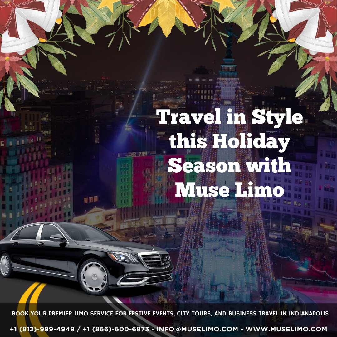 Feel the holiday magic with Muse Limo! Whether it's festive events, city tours, or business travel in Indianapolis, travel stress-free and in style. Book now 

muselimo.com/reservation 

#MuseLimo #HolidayMagic #Indianapolis #LimoService