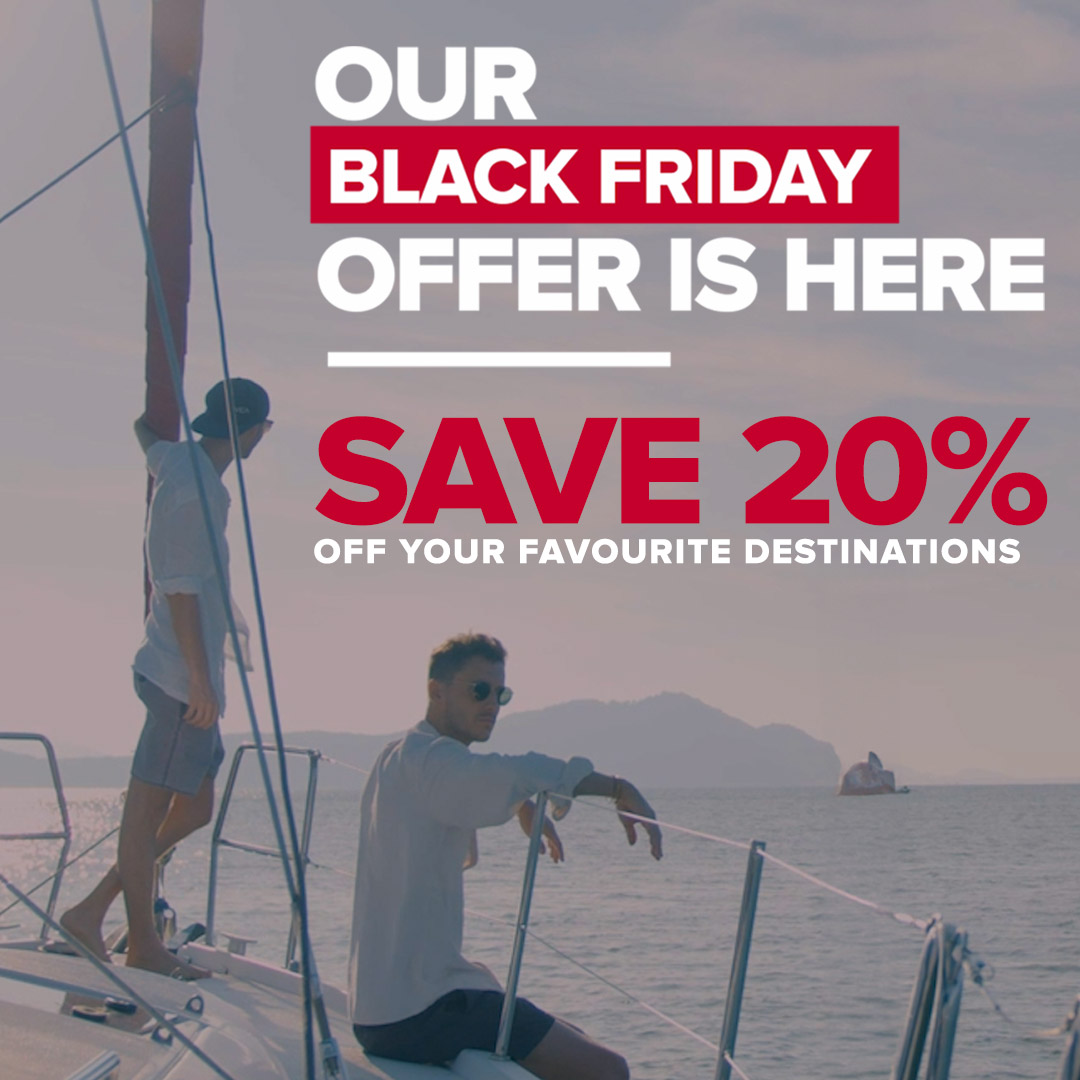 Last call for adventure! ⏰
Our Black Friday Offer sails away in just a couple of days.
Enjoy your next Sunsail holiday for less with 20%* off until 29th November 2023.
➡️ hubs.li/Q02b9d5t0