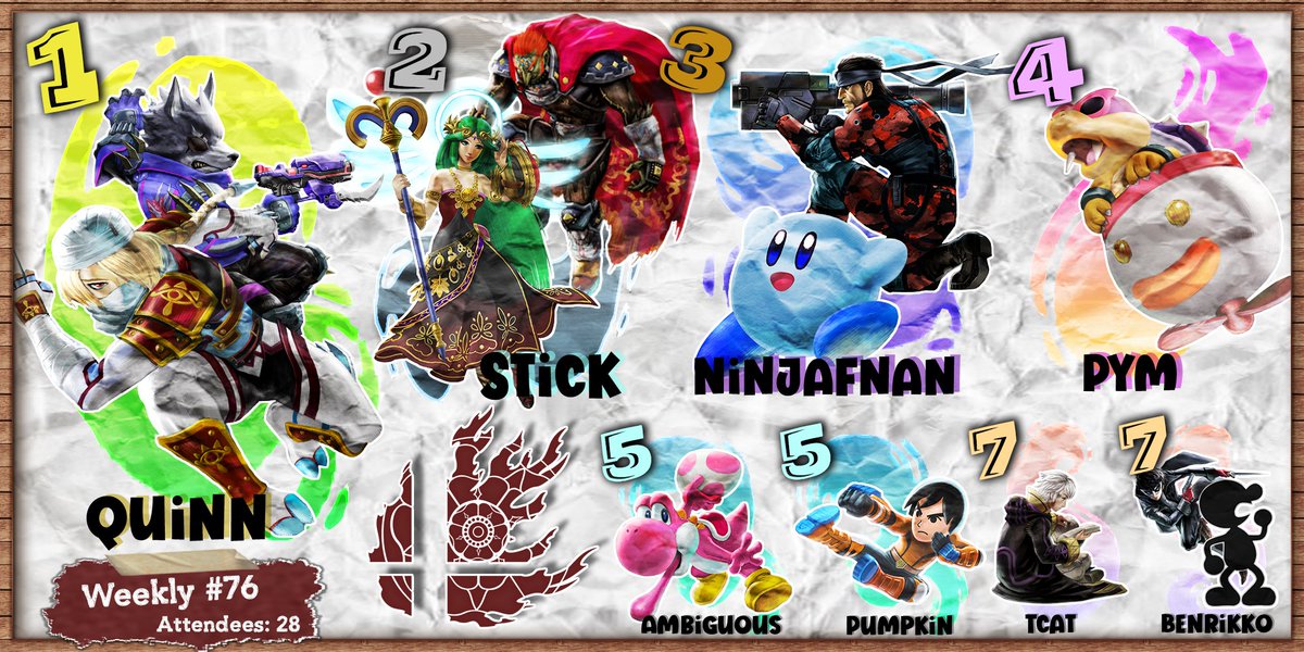 FragSmash's tweet photo. Thanks to everyone who attended Weekly #76 and congrats to Quinn for taking the win. Sign ups for our next event this Thursday are now live!

📝https://t.co/32oBzefLv4 https://t.co/AvIwD50Ba5