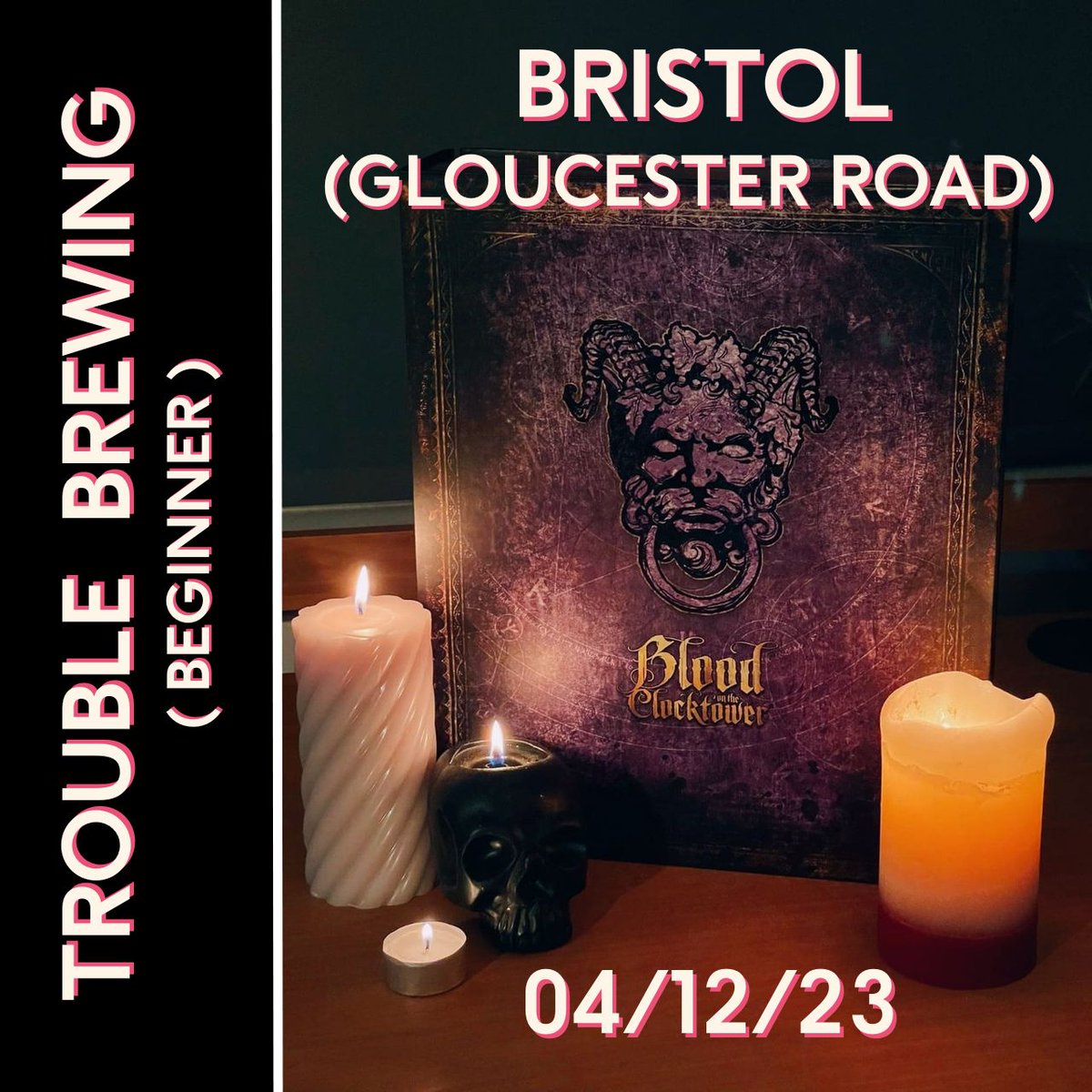 THIS WEEK! 😮

28/11: Social Gaming @ Gloucester Road (Bristol).
⁠29/11: Blood on the Clocktower @ Cardiff (SOLD OUT).
⁠30/11: Playtest UK meet-up @ Birmingham.
⁠1/12 - 3/12: Misfits Christmas Demo Tour @ all cafés.
⁠4/12: Blood on the Clocktower @ Gloucester Road (Bristol).