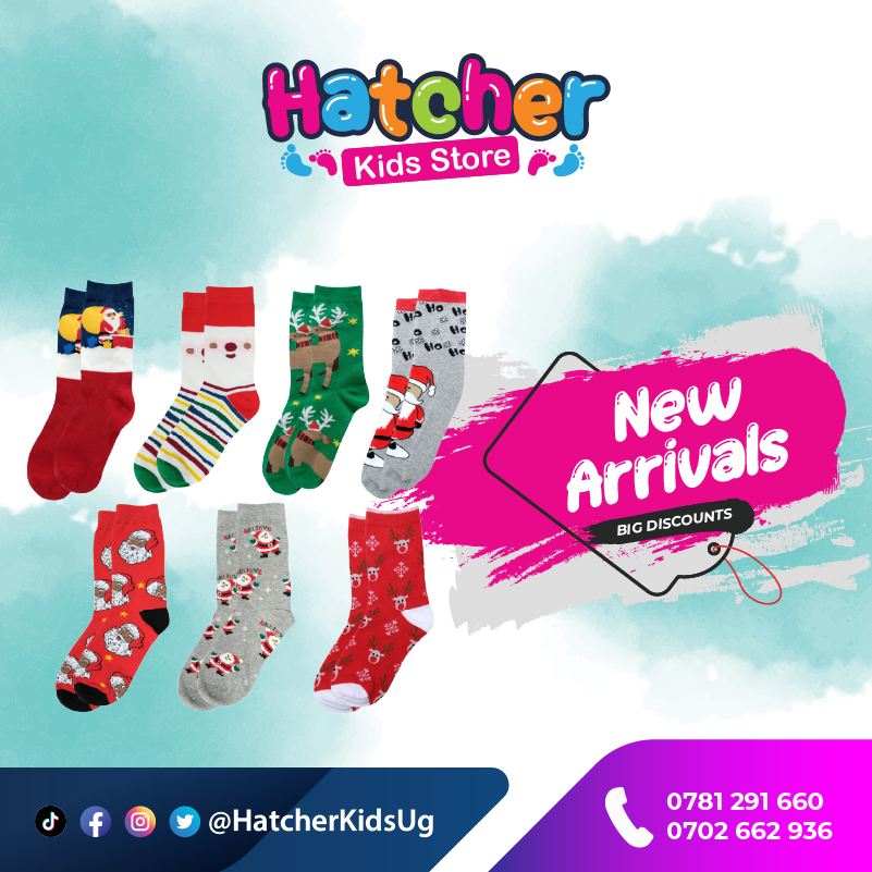 HatcherKidsUG's tweet photo. Dapper Christmas Socks on SALE! Hurry while stock lasts, visit our store today at Largess, The Palms Mall in Kabalagala OR Call / WhatsApp 0781 291 660 for delivery. #ChristmasPyjamas #ChristmasPajamas #Christmasgifts https://t.co/EekkOOFQ0K
