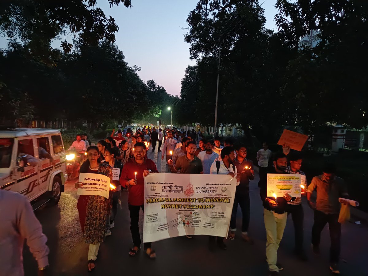 ainrsc's tweet photo. #NonNetFellowshipHike
Researchers are backbone of development of India. We request @narendramodi @EduMinOfIndia @ugc_india respect the intellectual property of highly qualified brains. Rs. 8000 is stagnant since 2006. Students are protesting last 5 months.@bhupro @VCofficeBHU https://t.co/w2iVjPq72e