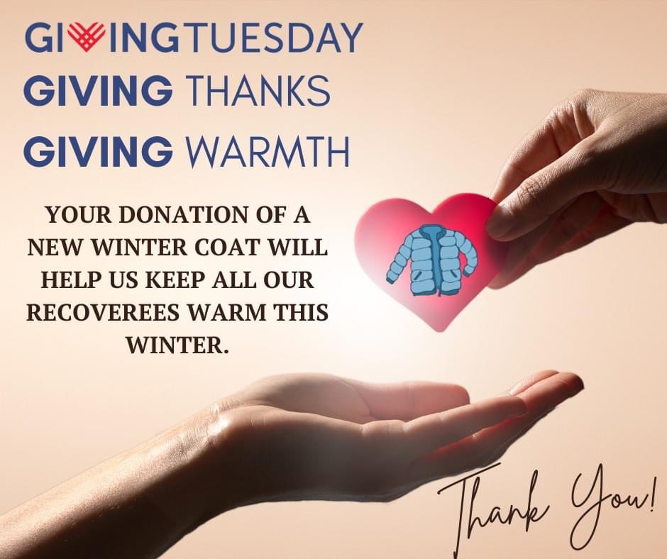This #GivingTuesday we are Giving Thanks to all the wonderful supporters who make our work possible. Thanks for Giving Warmth to those we serve who are in need of winter apparel. Please consider donating a new coat (hat or gloves) from our Amazon Wishlist: amzn.to/406hezy