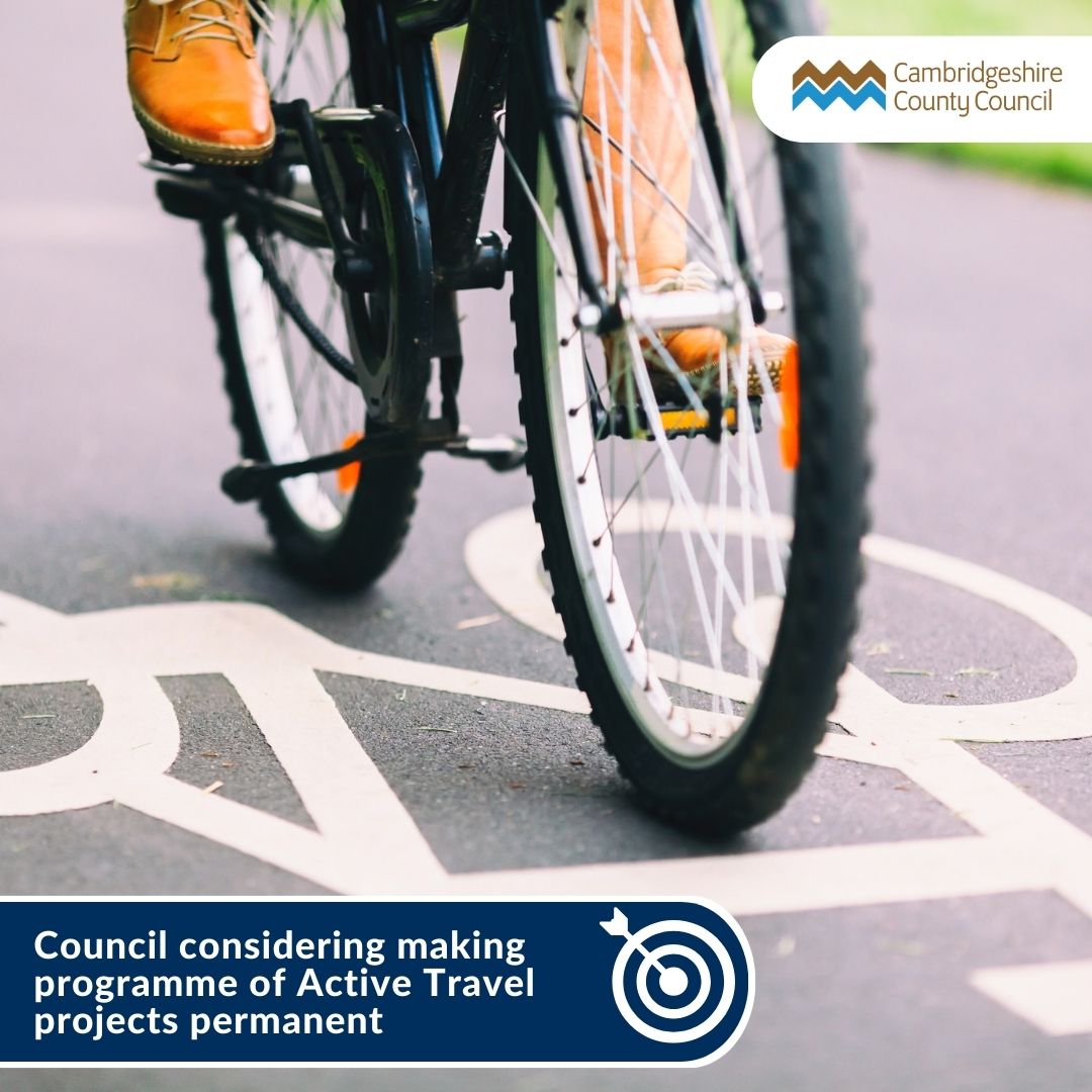 🚲 Active Travel projects aim to encourage and enable people to walk and cycle across Cambridgeshire safely and easily. 📅 A programme of #ActiveTravel projects are due to be discussed at council's Highways and Transport Committee on Tuesday, 5 December. #GreenerCambridgeshire