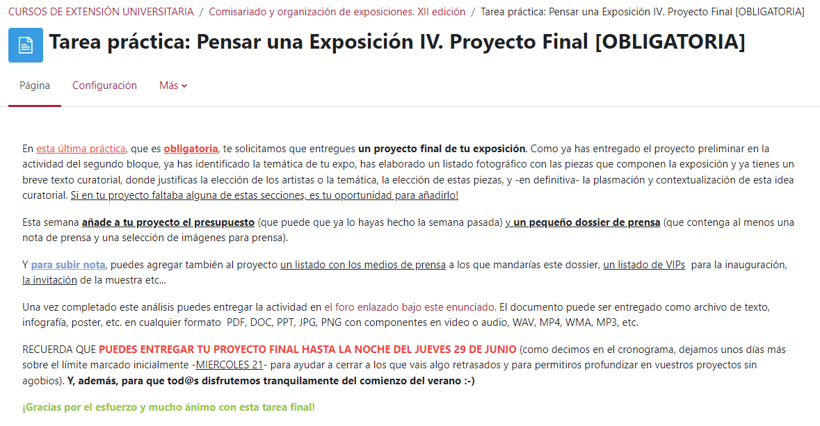 Curso online bit.ly/3pm2Y56
Comisariado y organización de exposiciones
Guía bit.ly/47lNz7J
Tutorizado y práctico

@tusdestinos @turismorural @encantorural @Ruralgia @escapadarural @turismoruralcom @CarloMagnoInga @MontesOficina @tu_rural @FincaVillarta @buron_de