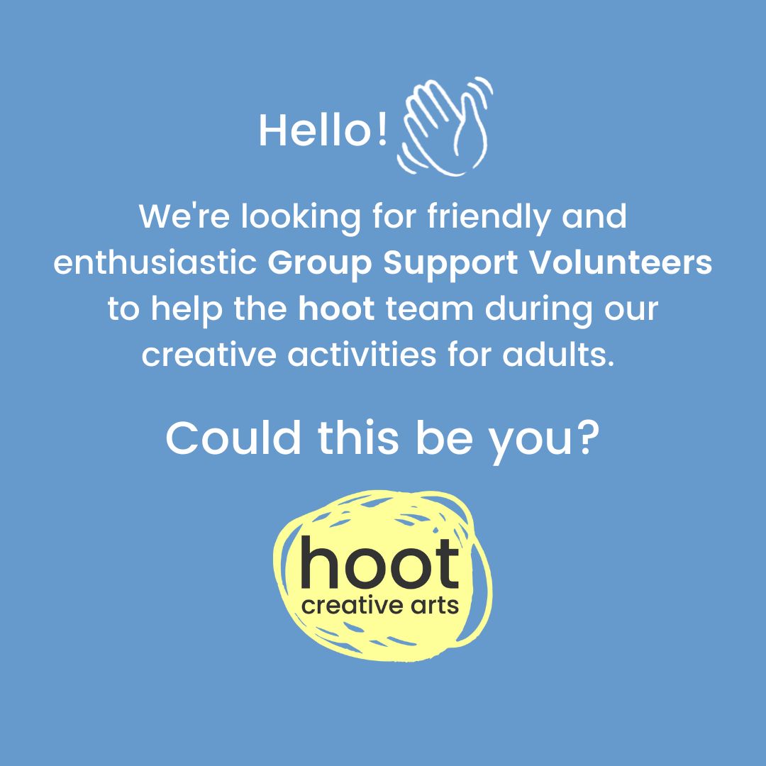 We're looking for friendly and enthusiastic Group Support Volunteers to help the hoot team during our creative activities. Could this be you? More information and how to apply here: musicinkirklees.co.uk/.../655cd4312a…...
#volunteers #volunteersneeded #kirklees  #mentalhealthandwellbeing