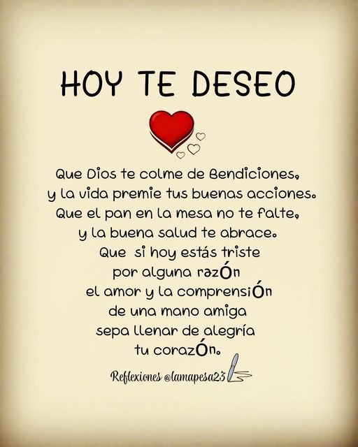 Hoy te deseo de todo corazón 🫶🩷