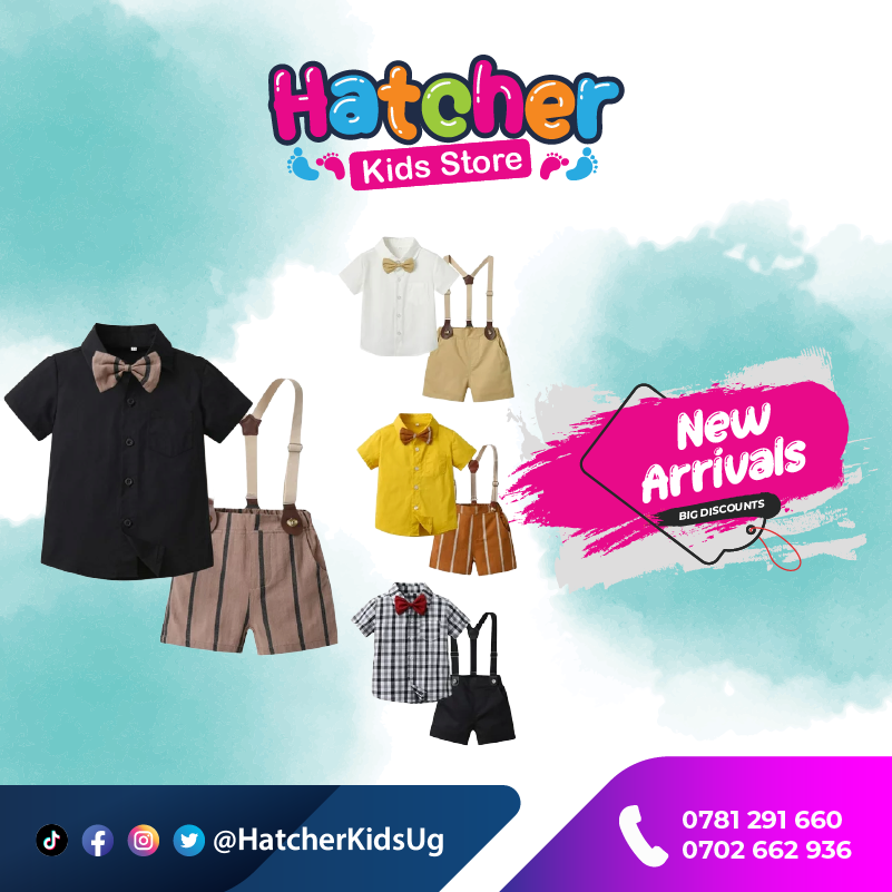 HatcherKidsUG's tweet photo. Let the boys step out of home in style! These outfits are to die for,  ranging from 1 - 10 years in different colours. Visit us today at Largess, The Palms Mall in Kabalagala OR Call / WhatsApp 0781 291 660 for delivery. #kidsfashion #kidstore #babyfashion #babyclothes #babystore https://t.co/Qjb4E09ibj