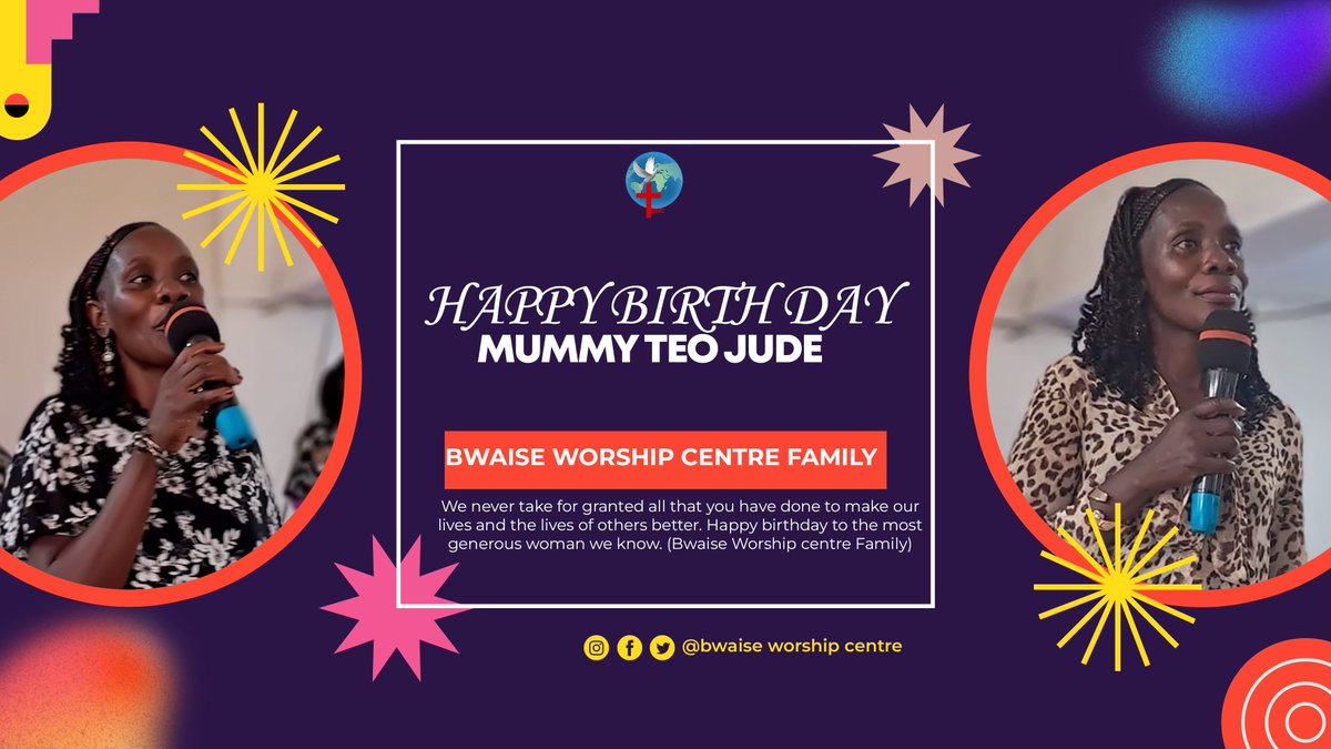 BwaiseWC's tweet photo. We never take for granted all that you have done to make our lives and the lives of others better. Happy birthday to the most generous woman we know. (Bwaise Worship Centre Family) https://t.co/yGRjuLD2dY