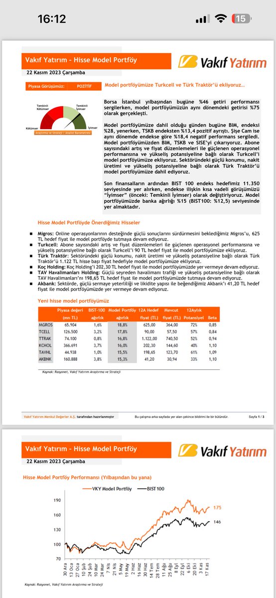 Vakıfyatırım benim #portföy ümde bulanan#ttrak için %52 lik bir getiri ve #tavhl için %61 lik bir getiri öngörmüş. Bakalım göreceğiz. #temettü #temettüemekliliği #yatırım #bist #borsa #finansalözgürlük #tasarruf