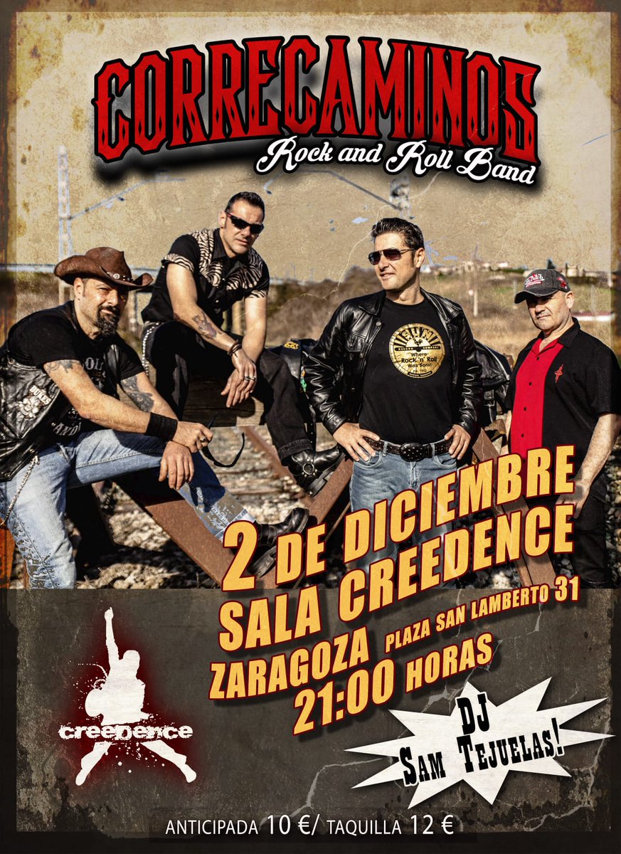 Y llegó nuestro último concierto de 2023!!🎙🎆

Será este sábado 2 de diciembre en la Sala Creedence de Zaragoza, además pinchada de nuestro amigo Sam Tejuelas 😉📀🎚

Nos gustaría mucho teneros a tod@s

Reservad vuestra entrada⬇️

entradium.com/es/events/corr…