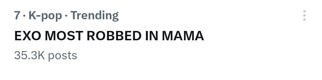exocnu's tweet photo. “EXO MOST ROBBED IN MAMA” is trending at #7 on Twitter Worldwide. https://t.co/3zComph4qu