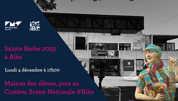 🔥Sainte Barbe 2023 à Alès🔥
Cette année, une Sainte-Barbe se tiendra à #Ales le lundi 4/12 à l'occasion des 180 ans d'<a href="/IMTMinesAles/">IMT Mines Alès</a> L'association propose  aux alumni de se #retrouver autour d'un #goûter avant de prendre part à la retraite aux flambeaux 👉lnkd.in/e5pbTVt4