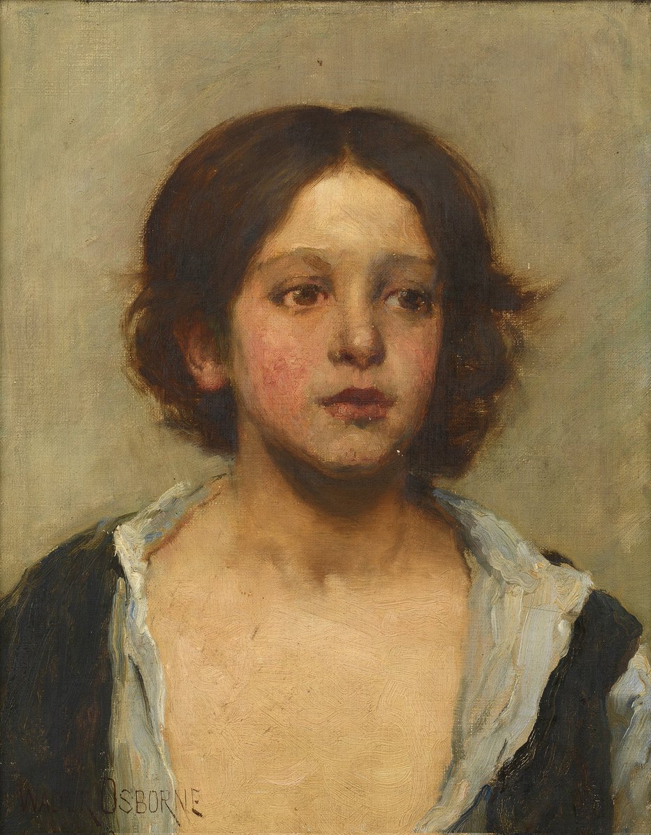 Walter Frederick Osborne's 'Portrait of a Boy' (38 x 30.5 cm) offered by @bonhams1793 in their Irish Sale on view @IrishGeorgian City Assembly House. A rare and beautiful portrait and an important addition to the catalogue raisonné (WIP). #walterosborne