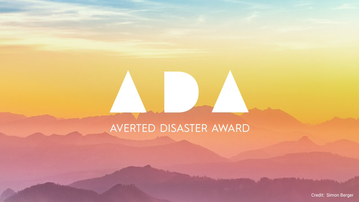 Nominations are open! Have a project in mind that successfully dodged potential harm from #NaturalDisasters?
🌍💪Nominate it now! Give it the recognition it deserves: averteddisasteraward.org/apply_2023/

#DisasterReduction #ClimateChange