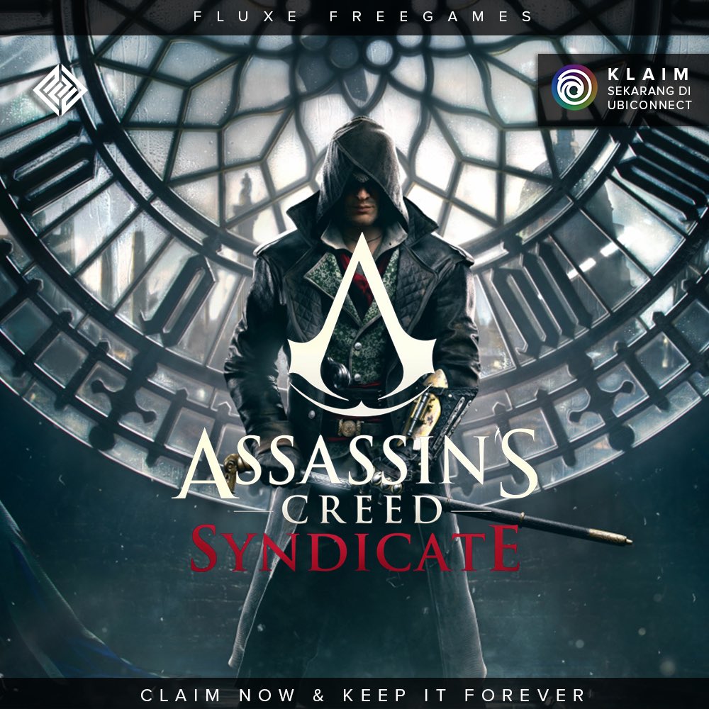 TheFluxeID's tweet photo. Assassins Creed : Syndicate lagi gratis nih guys!! 
Langsung aja login ke platform Ubisoft Connect kalian dan pergi ke menu Store lalu scroll sampai ada banner giveaway nya.
Setelah itu kalian hanya perlu klik tombol "Get it now".
*Event ini cuma berlaku sampe tanggal 6 Desember https://t.co/Dpc4ZoNEaG