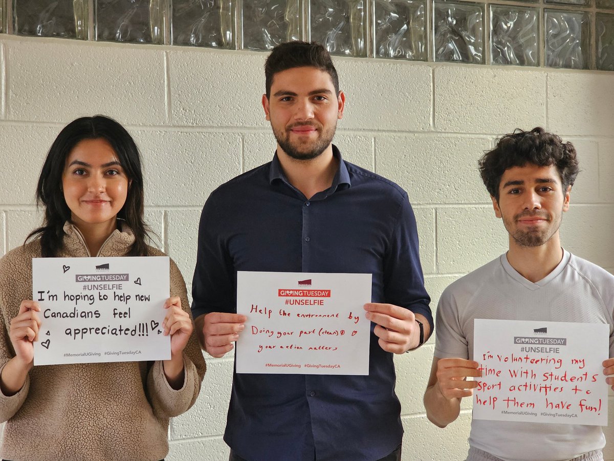 Capture the moment! Join the #UNselfie movement, tag @MemorialU and use #GivingTuesdayCA #MemorialUGiving. Let's make an impact! 📸 Learn more and get your template here: mun.ca/give/givingtue…
