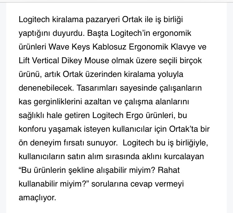 Logitech ürünleri kiralama pazaryeri Ortak’tan kiralanabilecek