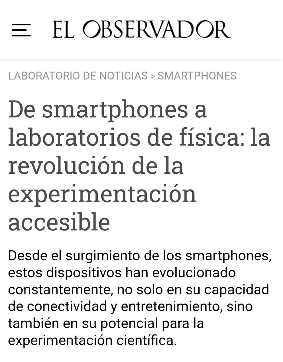 fisicamartin's tweet photo. De smartphones a laboratorios de física: la revolución de la experimentación accesible.

El Observador:
https://t.co/3R42E6rmLo

#SmarterPhysics #SmartphonePhysics https://t.co/HugOcfkDpw