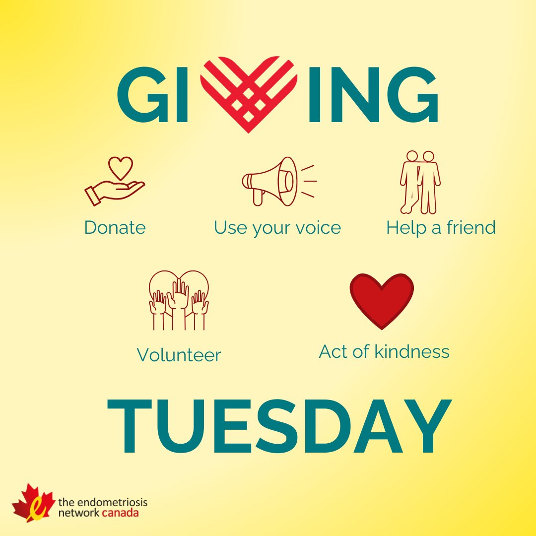November 28th is #GivingTuesday - a global day of generosity. We would like to take this opportunity to thank our generous donors who have supported us over the years. Your generosity means the world to us!

#GiveForChange #EndometriosisAwareness #GivingTuesday2023