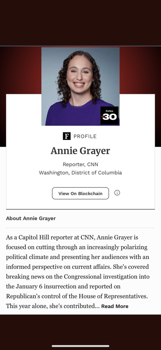 AnnieGrayerCNN's tweet photo. So beyond excited to make @Forbes  #30under30. Wouldn’t be here without all of the friends and mentors along the way.  https://t.co/YJPbHmhnRs https://t.co/JPwFEMho0K
