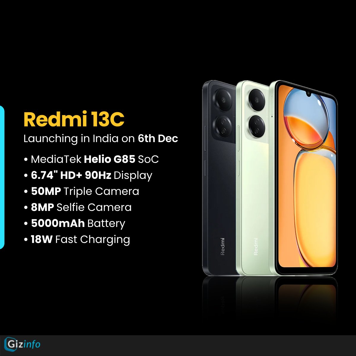 Redmi 13C Series  Launching on 6th December 2023 