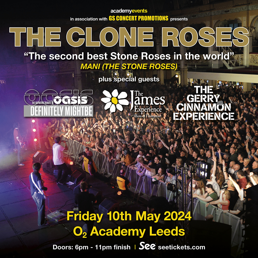 The Clone Roses (@thecloneroses) on Twitter photo 🚨SHARE FOR A CHANCE TO WIN X2 VIP TIX. COMP ENDS 7PM, THURS 30
⚪️LEEDS⚪️We return to O2 Academy Leeds in 2024
🥁Feat <a href="/defmb_oasis/">Definitely Mightbe</a> #TheJamesExperience #TheGerryCinnamonExperience
🎟 O2 PRIORITY NOW / GEN SALE THURS
🗓 Fri 10 May 2024
📍 <a href="/O2AcademyLeeds/">O2 Academy Leeds</a>
🎟 bit.ly/TCRLeeds2024 🚨SHARE FOR A CHANCE TO WIN X2 VIP TIX. COMP ENDS 7PM, THURS 30
⚪️LEEDS⚪️We return to O2 Academy Leeds in 2024
🥁Feat <a href="/defmb_oasis/">Definitely Mightbe</a> #TheJamesExperience #TheGerryCinnamonExperience
🎟 O2 PRIORITY NOW / GEN SALE THURS
🗓 Fri 10 May 2024
📍 <a href="/O2AcademyLeeds/">O2 Academy Leeds</a>
🎟 bit.ly/TCRLeeds2024