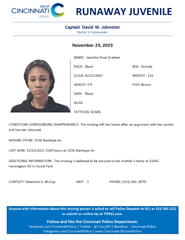 Cincinnati Police Department tweet media