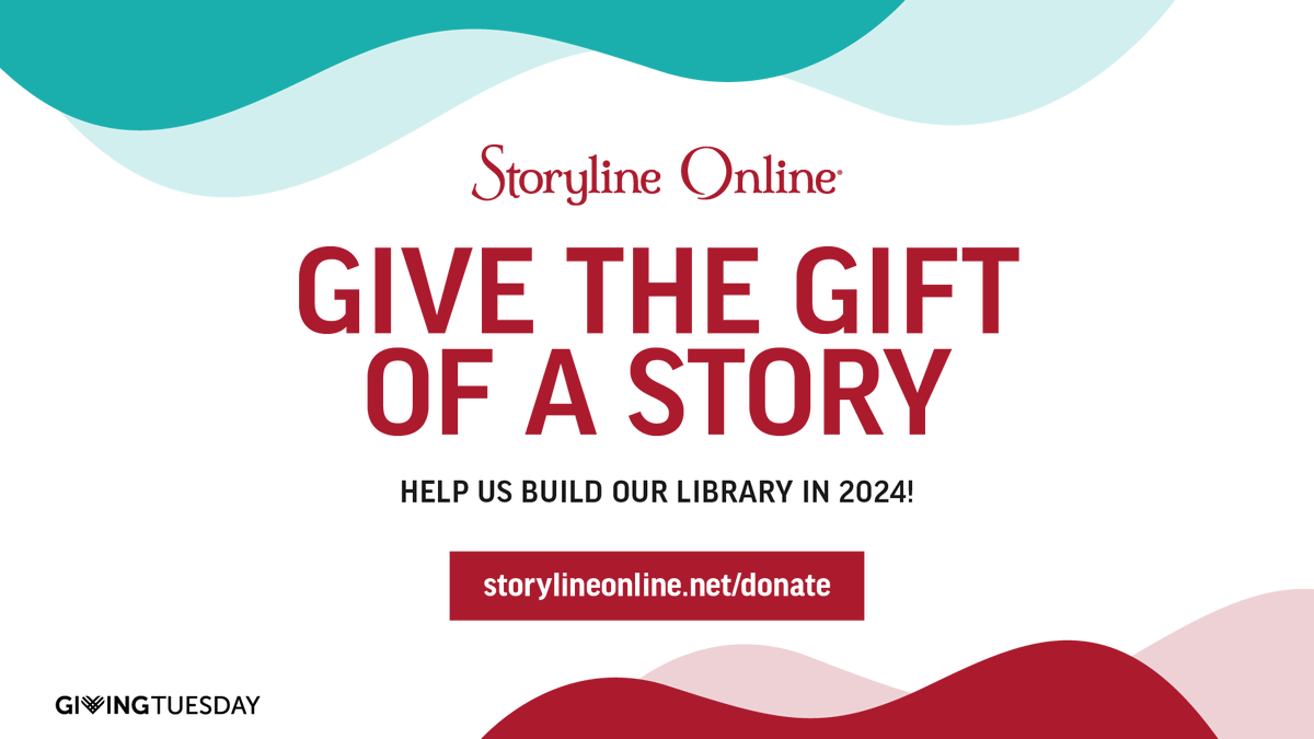 Support Storyline Online on #GivingTuesday. With over 80 read-alouds by the world’s greatest storytellers, #StorylineOnline is a free literacy program, educational resource and teaching tool for millions of children and teachers worldwide. Donate today: storylineonline.net/donate.