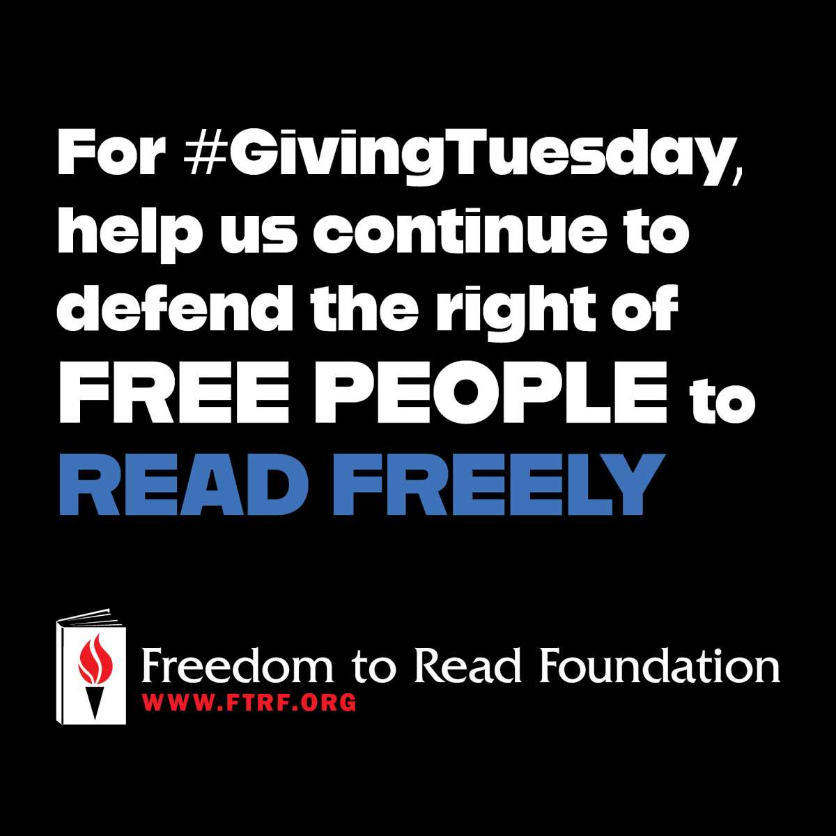 Book challenges are at an all time high. Libraries are facing defunding. Library workers are being harassed. One or two people are deciding what books are available for a community. Help us defend the right to read on #GivingTuesday. #FreePeopleReadFreely bit.ly/3N5uQWh