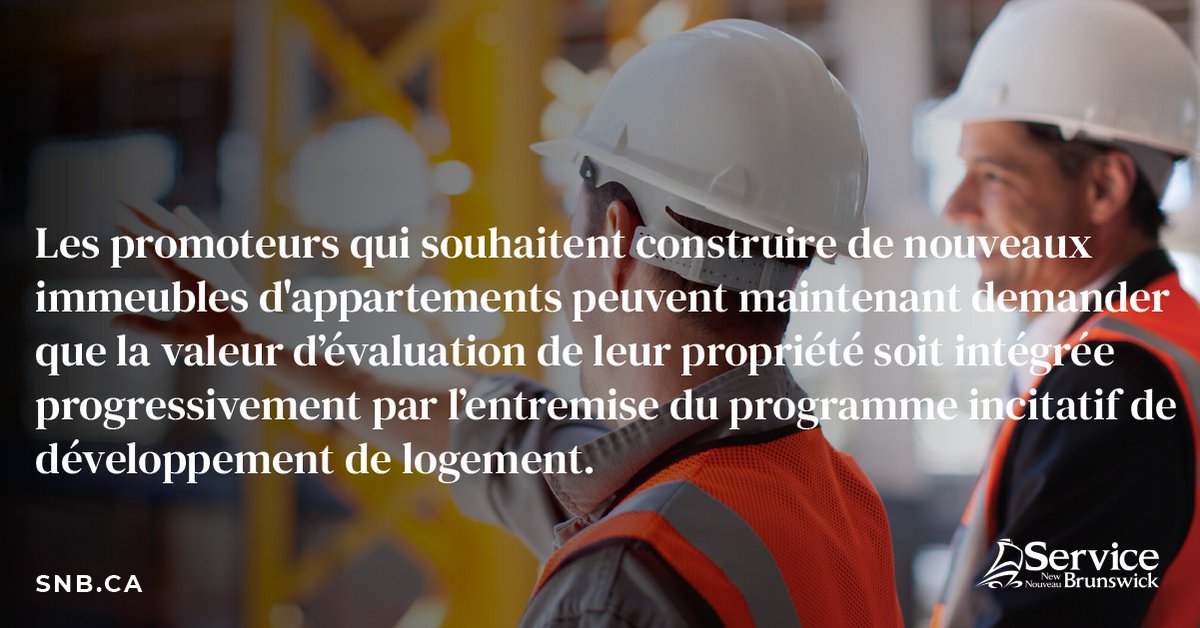 Le 31 décembre est la date limite pour présenter une demande au titre du Programme incitatif de développement de logement 2023!

Appliquer ici: www2.snb.ca/content/snb/fr…