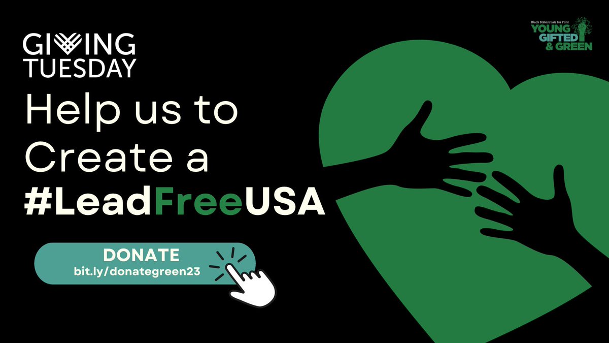 For nearly eight years, @BM4Flint has been working diligently to Create A #LeadFreeUSA.  Your support this #GivingTuesday will push us one step closer. Will you support us? Donate today at bit.ly/donategreen23 or text BM4F to 44321!