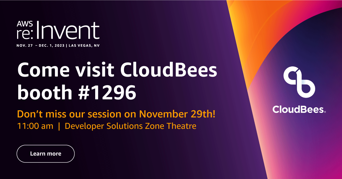 CloudBees's tweet image. Looking to reduce performance constraints on your CI/CD workloads? Learn from Ian Kurtz at @AWSreInvent as he walks us through the new capabilities of #CloudBees CI on AWS Graviton3 and Amazon EKS.
Don't miss out, tomorrow at 11 am. #AWS_Partner #AWSreInvent