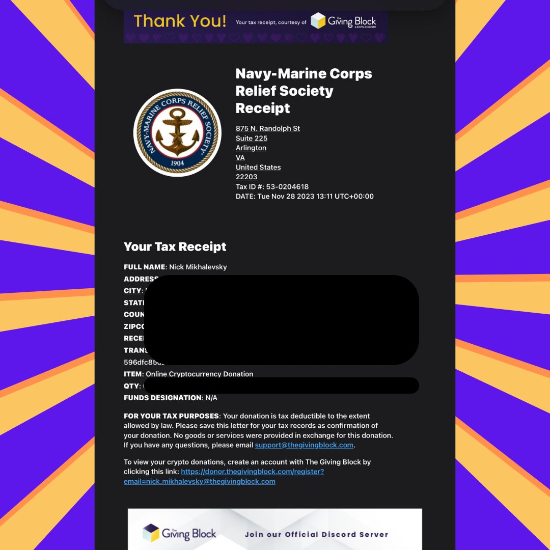 mikhalevsky's tweet photo. 🚨 DONE!  Took me 22 seconds to donate.  So #easy.

Happy to support @NMCRS1 on #CryptoGivingTuesday! 🥳🚀✅

Find your favorite cause here ⤵️
https://t.co/6H04TmEXiF

....and have your gift MATCHED by @TheGivingBlock 

#GivingTuesday #CryptoHero #Bitcoin https://t.co/qzgedtGZZI