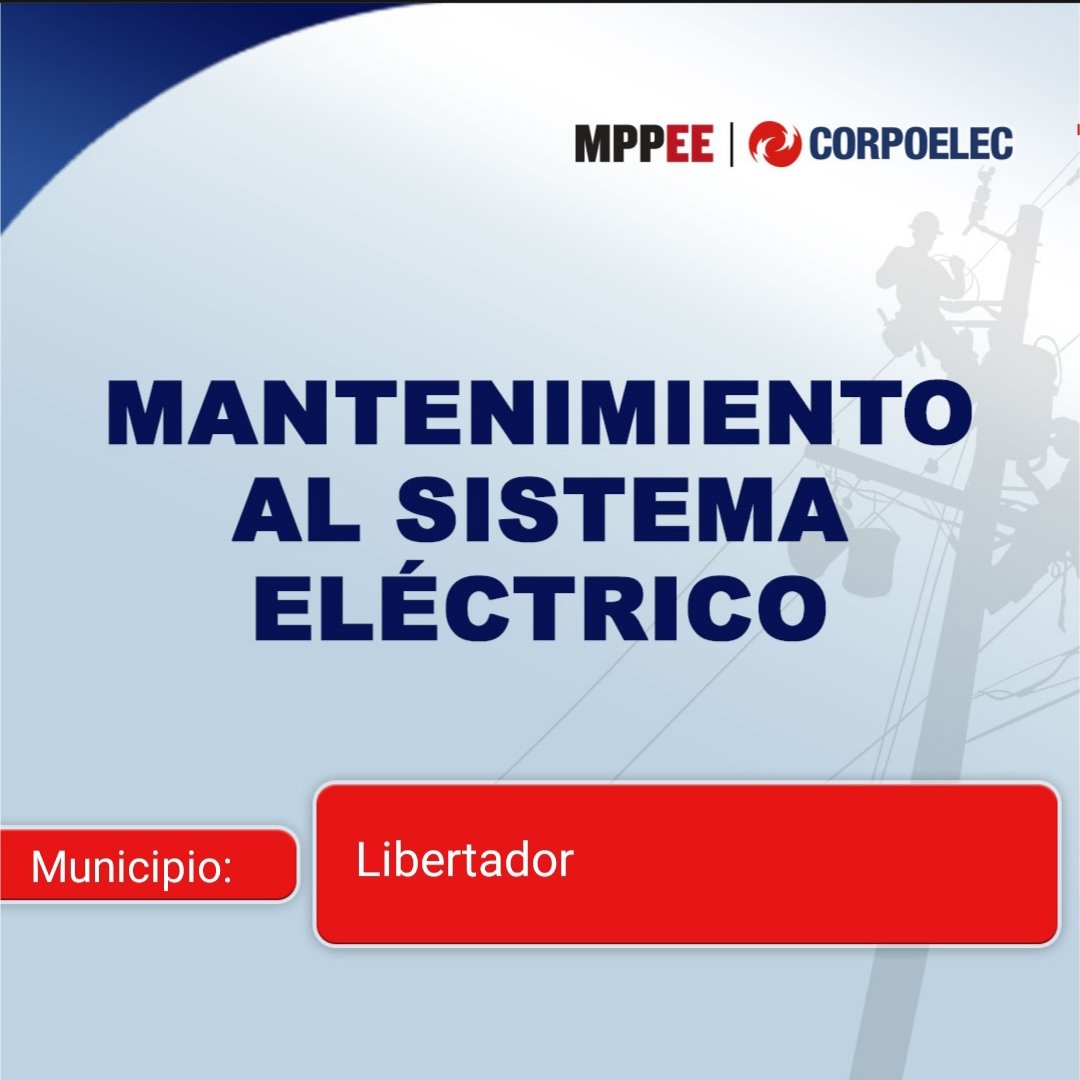 CorpoelecInfo's tweet photo. #Mantenimiento 🛠️ || La fuerza trabajadora de #Corpoelec realizará este #28NOV23, labores de mantenimiento correctivo y preventivo en la parroquia San Pedro, desde las 9:30 a.m. hasta 4:30 p.m., con el fin de fortalecer el sistema eléctrico en el Distrito Capital. https://t.co/j60bcSNDU7